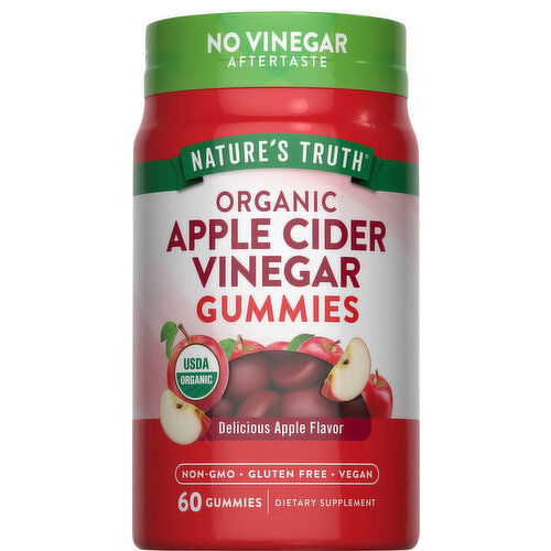 Nature's Truth Apple Cider Vinegar, Organic, Gummies, Delicious Apple Flavor