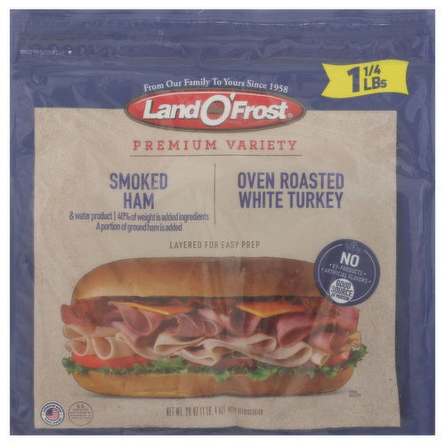 Land O'Frost Smoked Ham & Oven Roasted White Turkey, Premium Variety