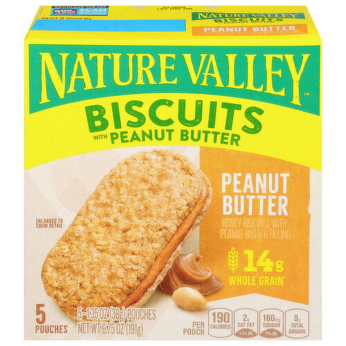 Nature Valley Biscuits, with Peanut Butter, Peanut Butter