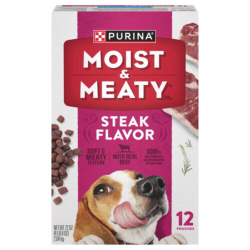 Moist & Meaty Adult Steak Flavor Dog Food