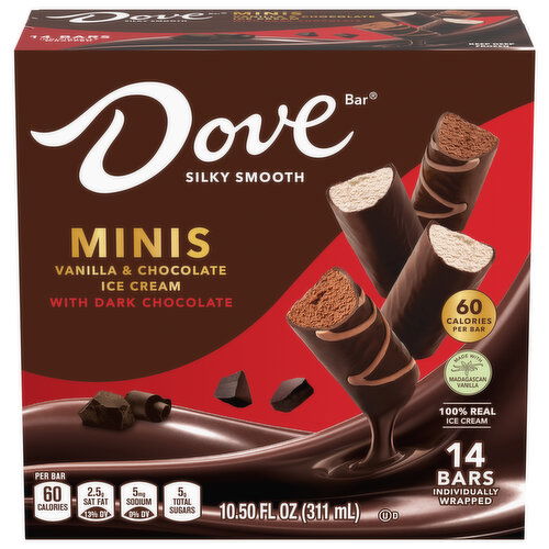 Dove Dark Chocolate Coated Mini Ice Cream Bars 