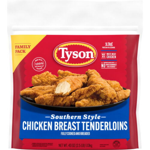 Tyson Frozen Southern Style Chicken Breast Tenderloins Family Pack