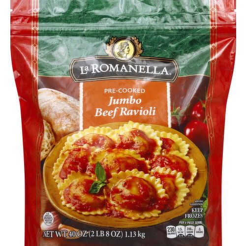 La Romanella Ravioli, Beef, Jumbo, Pre-Cooked