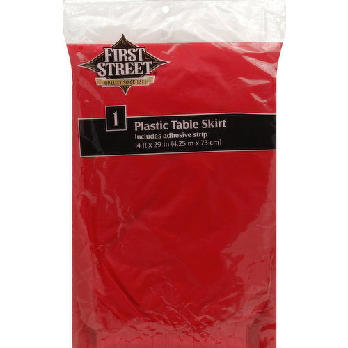 First Street Table Skirt, Plastic, Classic Red