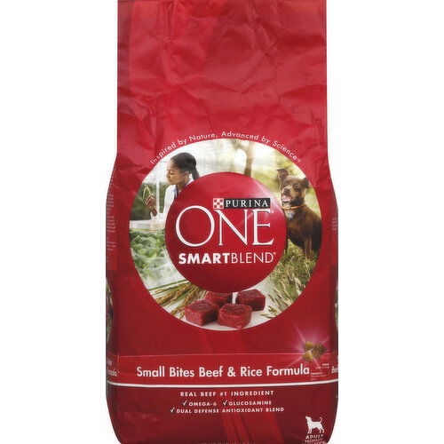 Purina One Dog Food, Adult, Beef & Rice Formula, Small Bites