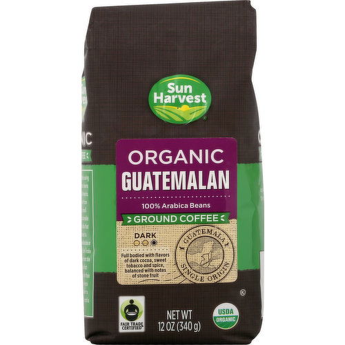 Sun Harvest Coffee, Organic, Ground, Dark, Guatemalan