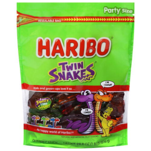 Haribo Twin Snakes Gummi Candy Party Size