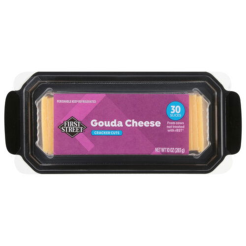 First Street Cheese, Gouda, Cracker Cuts, Slices