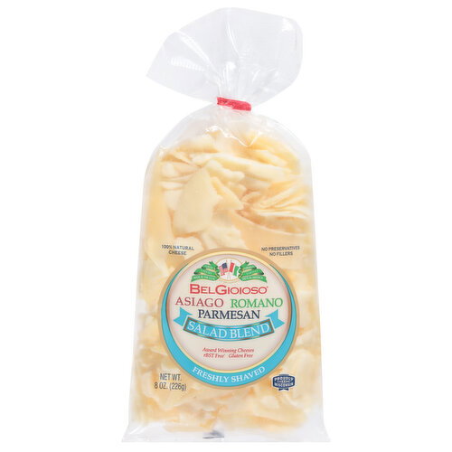 BelGioioso Salad Blend Asiago Romano Parmesan Freshly Shaved Cheese Image 1 of 6
