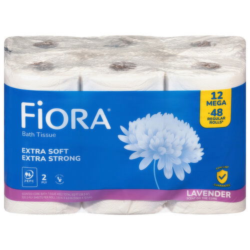 Fiora 2-Ply Extra Soft Extra Strong Lavender Scent Mega Bath Tissue