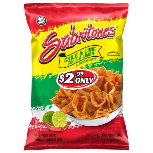 Sabritones Chile & Lime Puffed Wheat Snacks