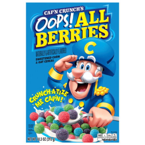 Cap'n Crunch's Sweetened Corn & Oat Oops! All Berries Cereal