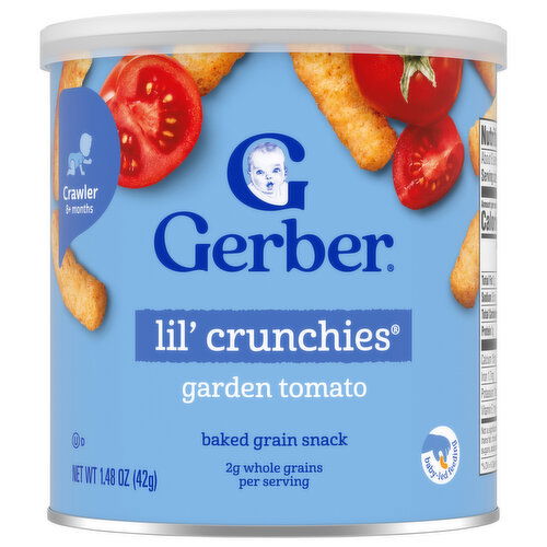 Gerber Crawler (8+ Months) Baked Grain Snack Garden Tomato Lil' Crunchies