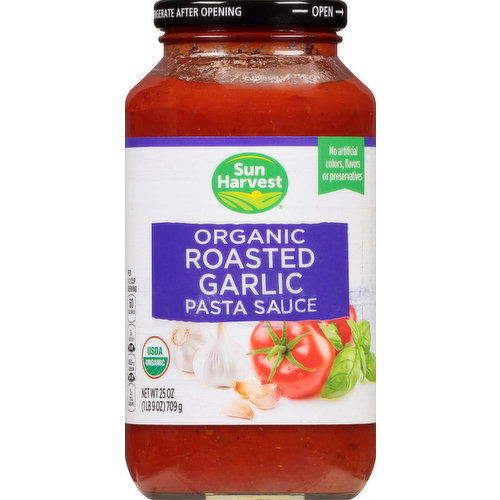 Sun Harvest Pasta Sauce, Organic, Roasted Garlic