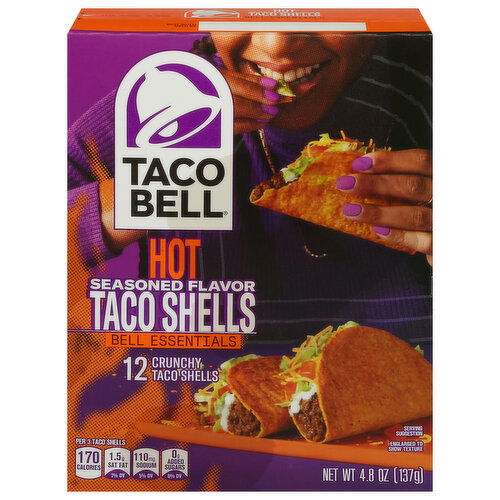 Taco Bell Crunchy Hot Seasoned Flavor Taco Shells