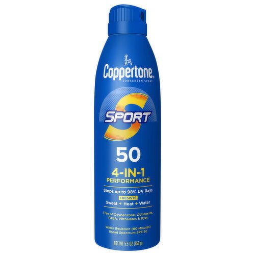 Coppertone 4-in-1 Performance Broad Spectrum SPF 50 Sunscreen Spray