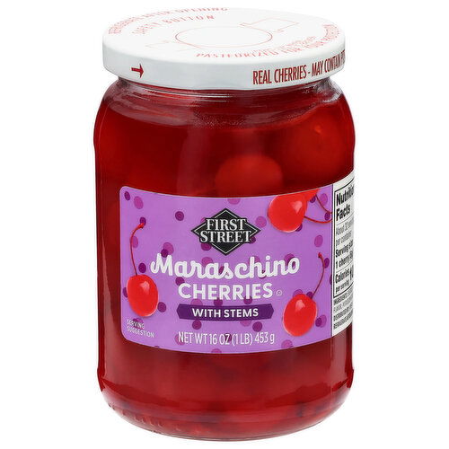 First Street Maraschino Cherries with Stems