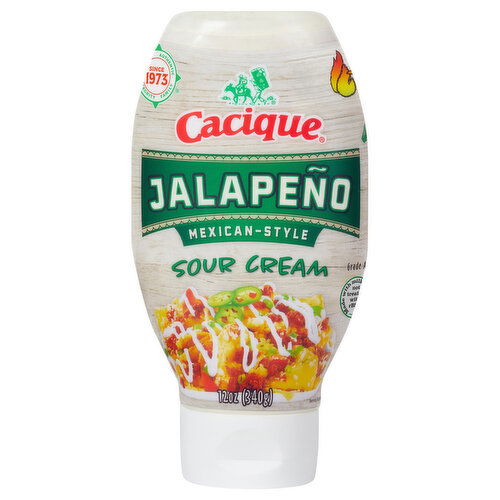 Cacique Sour Cream, Jalapeno, Mexican Style