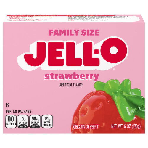 Jell-O Strawberry Gelatin Dessert Family Size