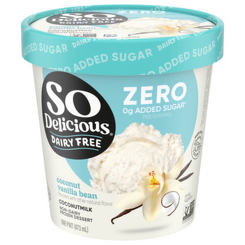 So Delicious Dairy Free Zero Non-Dairy Coconutmilk Coconut Vanilla Bean Frozen Dessert