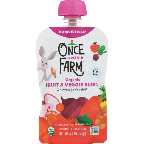 Once Upon a Farm Fruit & Veggie Blend, Organic, OhMyMega Veggie!