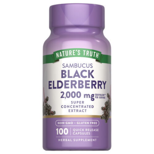 Nature's Truth Sambucus Black Elderberry 100 Capsules Image 1 of 6