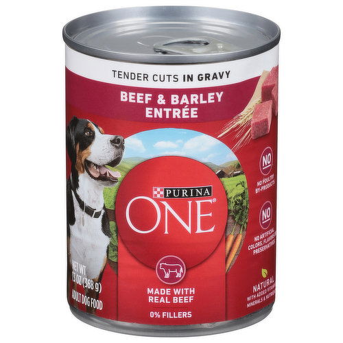 Purina One Dog Food, Beef & Barley Entree, Tender Cuts in Gravy, Adult