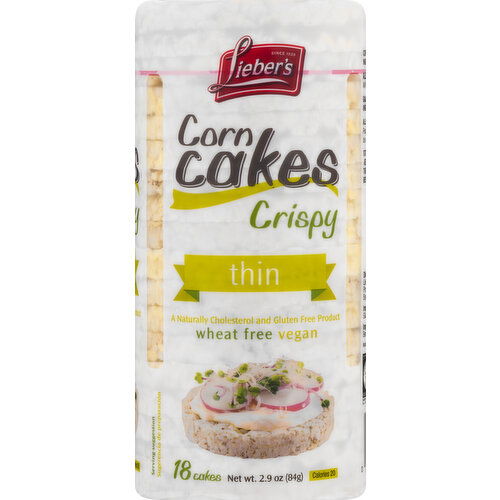 Liebers Corn Cakes, Crispy, Thin