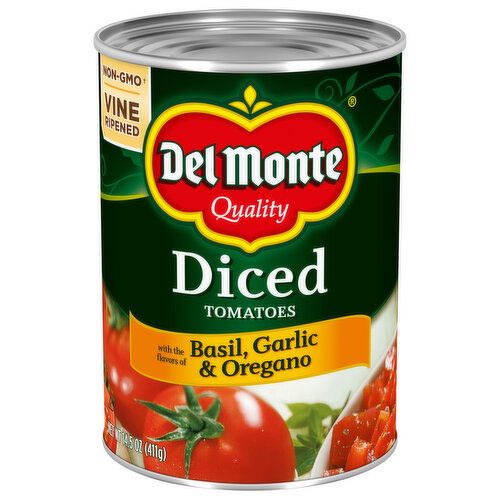 Del Monte Diced Basil Garlic & Oregano Tomatoes