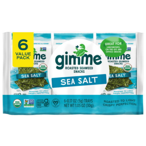 Gimme Roasted Sea Salt Seaweed Snacks Value Pack Image 1 of 6