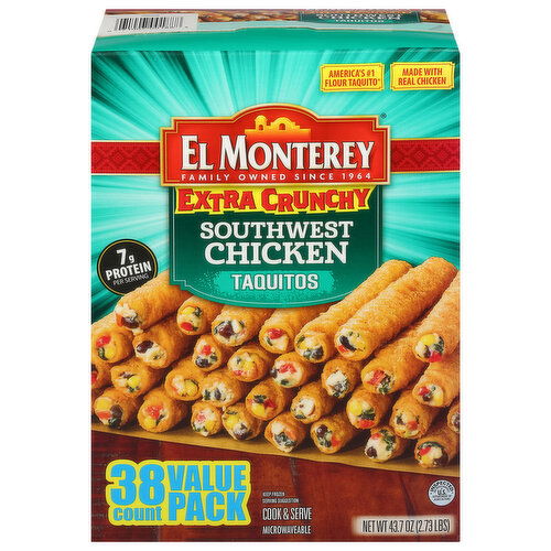 El Monterey Taquitos, Southwest Chicken, Extra Crunchy, Value Pack