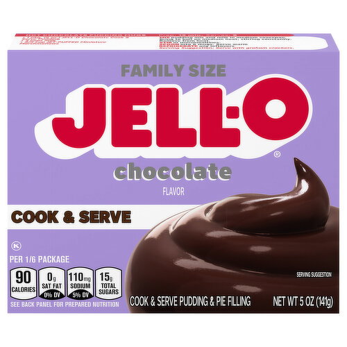 Jell-O Cook & Serve Chocolate Flavor Pudding & Pie Filling Family Size Image 1 of 6