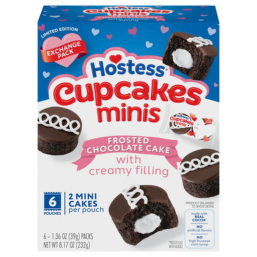 Hostess Frosted Chocolate Minis Cupcakes with Creamy Filling Exchange Pack