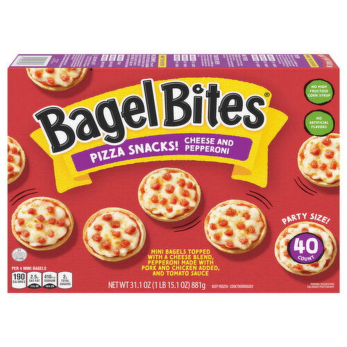 Bagel Bites Cheese and Pepperoni Pizza Snacks Party Size!
