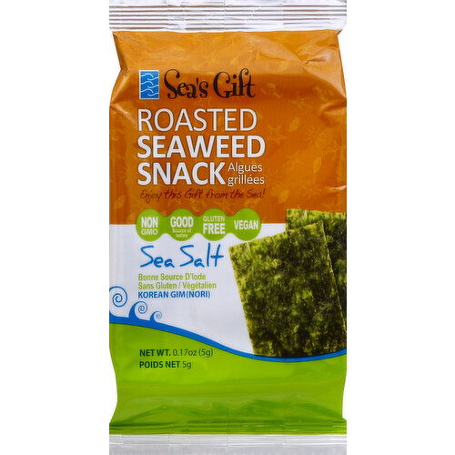 Seas Gift Seaweed Snack, Roasted, Sea Salt