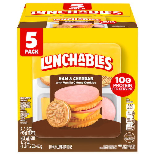 Lunchables Ham & Cheddar with Vanilla Creme Cookies Lunch Combinations
