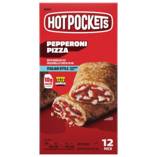 Hot Pockets Italian Style Seasoned Crust Pepperoni Pizza Sandwiches
