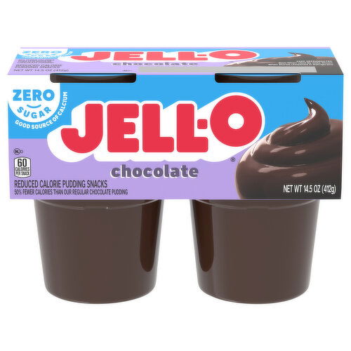 Jell-O Zero Sugar Reduced Calorie Chocolate Pudding Snacks