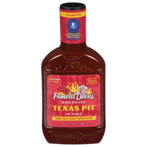 Famous Dave's BBQ Sauce, Texas Pit, Medium, Big 'N Bold