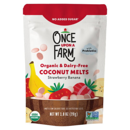 Once Upon a Farm No Added Sugar Organic & Dairy-Free Strawberry Banana Coconut Melts Image 1 of 4