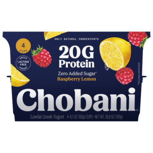 Chobani Lowfat Raspberry Lemon Greek Yogurt Image 1 of 6