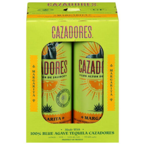 Cazadores Tequila, Margarita, 4 Pack