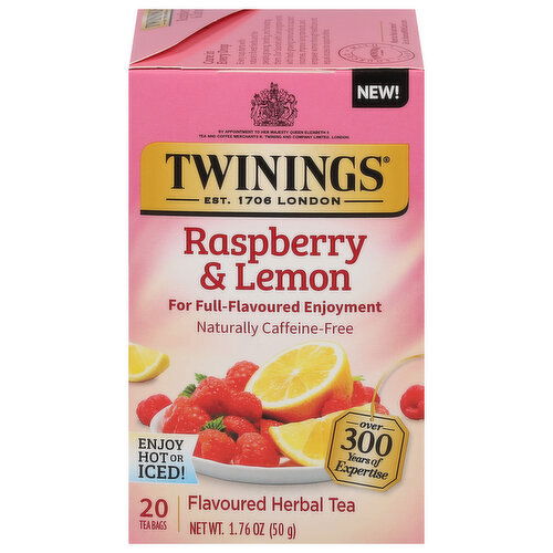 Twinings Herbal Tea, Flavoured, Raspberry & Lemon