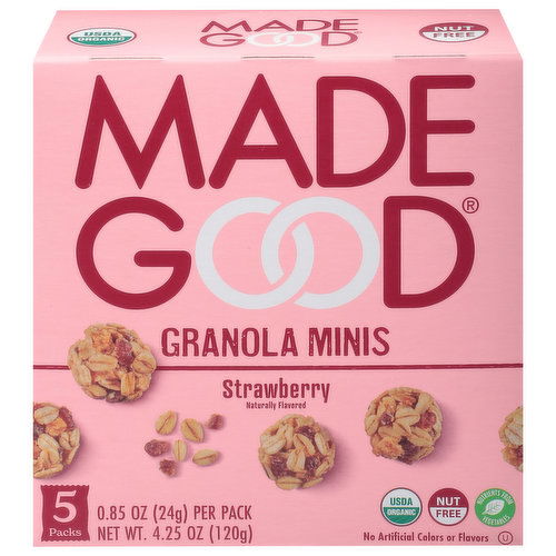 MadeGood Granola Minis, Strawberry, 5 Packs