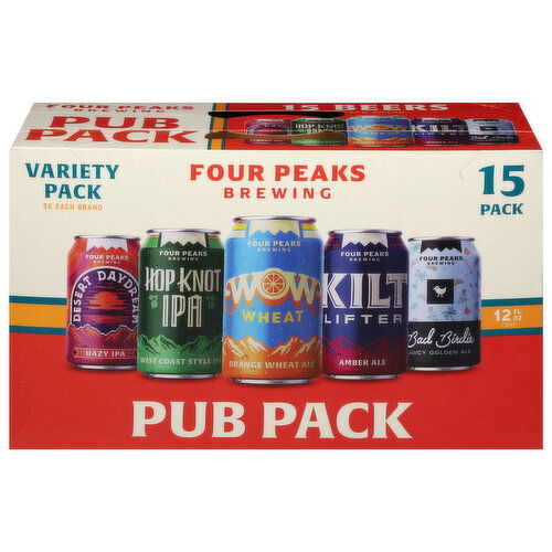 Four Peaks Brewing Beer, 15 Pack, Pub Pack, Variety Pack