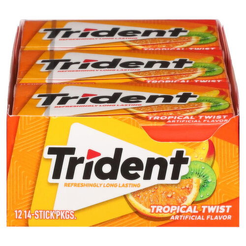 Trident Gum, Sugar Free, Tropical Twist