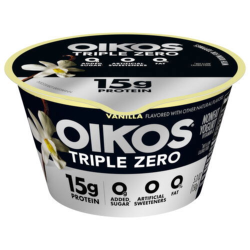 Oikos Triple Zero Vanilla High Protein Nonfat Greek Yogurt