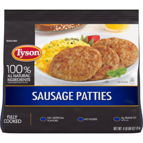 Tyson Fully Cooked All Natural* Original Pork Sausage Patties