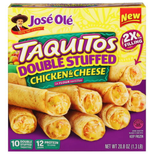 Jose Ole Taquitos, Chicken & Cheese, Double Stuffed