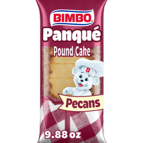 Bimbo Plain Pound Cake with Pecans, Individual, 9.88 oz